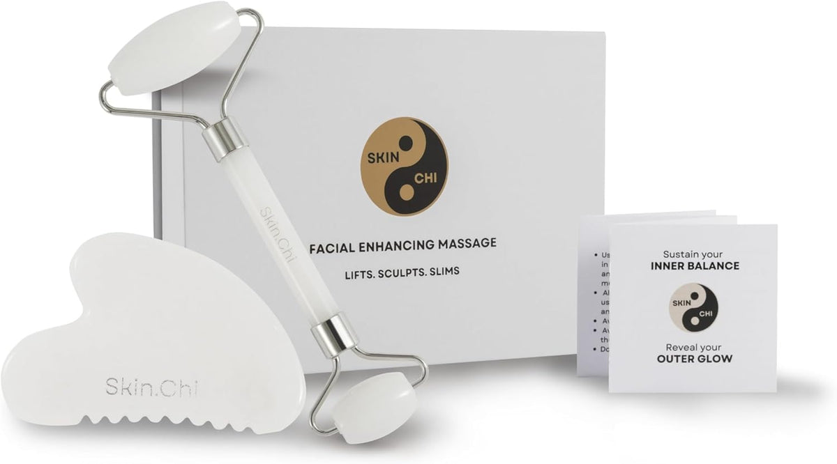 Skin Chi White Jade Gua Sha Set – stone detail