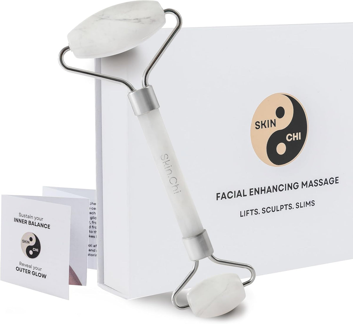 Skin Chi White Jade Facial Roller – stone detail
