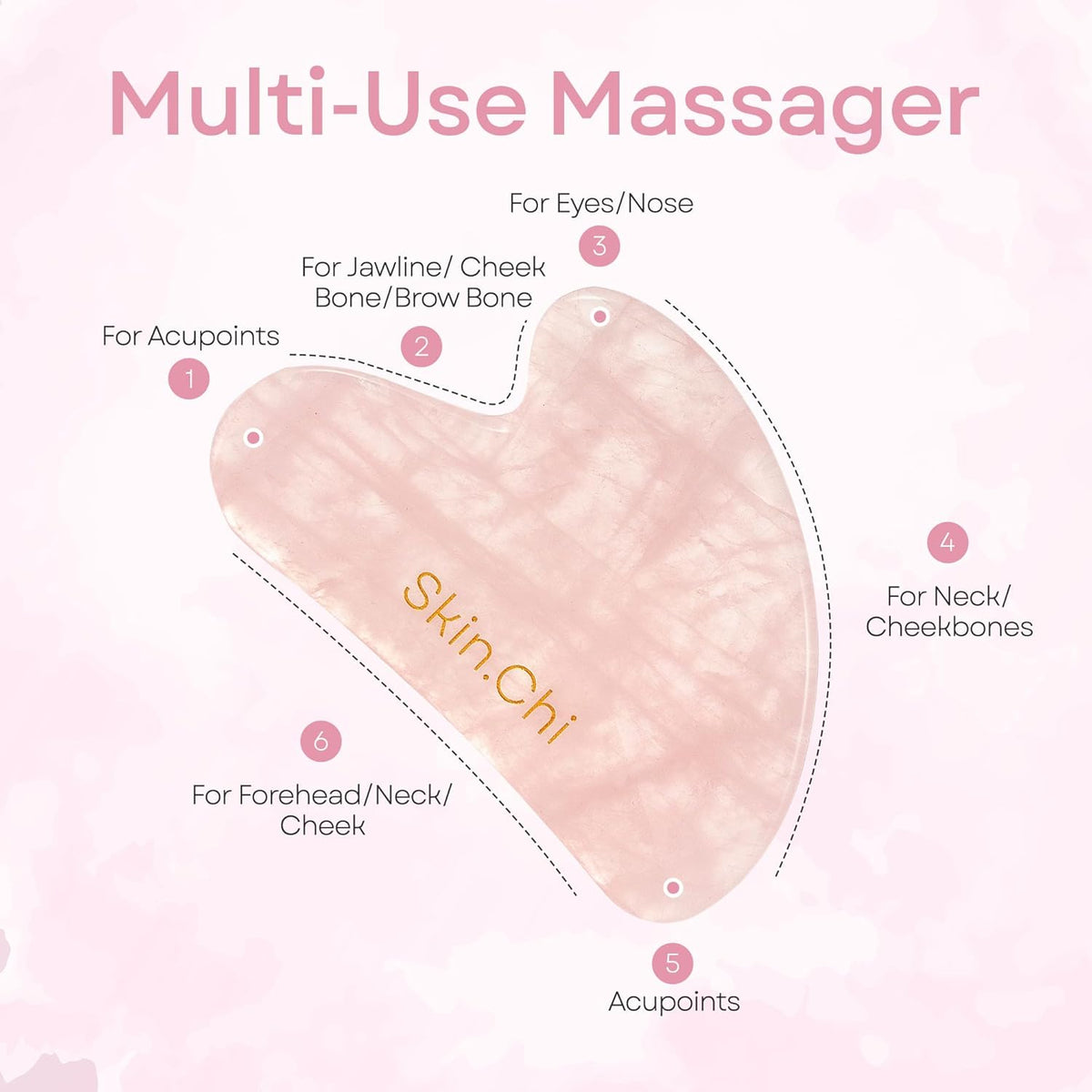 Skin Chi Rose Quartz Gua Sha - neck technique
