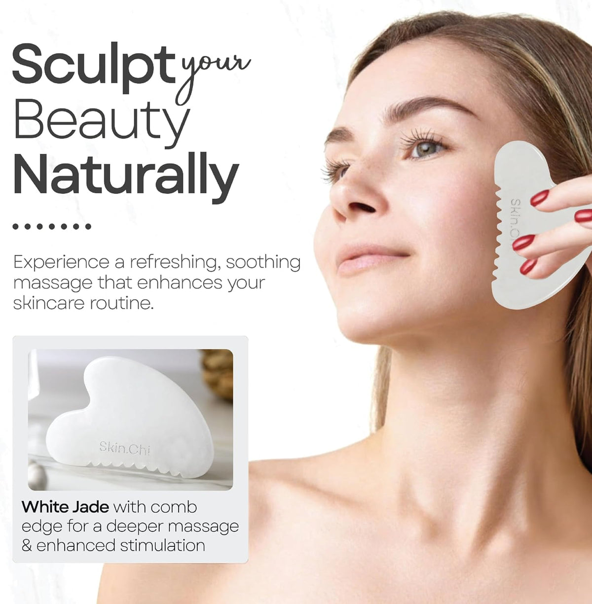 Skin Chi White Jade Gua Sha Set – lifestyle