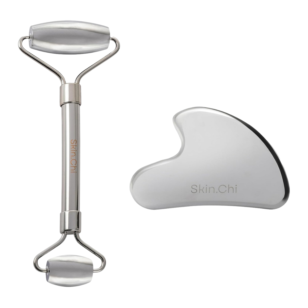 Skin Chi Stainless Steel Roller & Gua Sha Set
