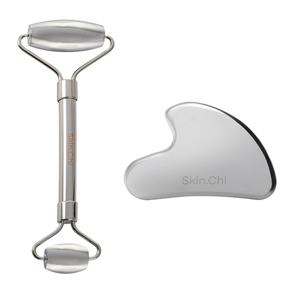 Skin Chi Stainless Steel Roller & Gua Sha Set