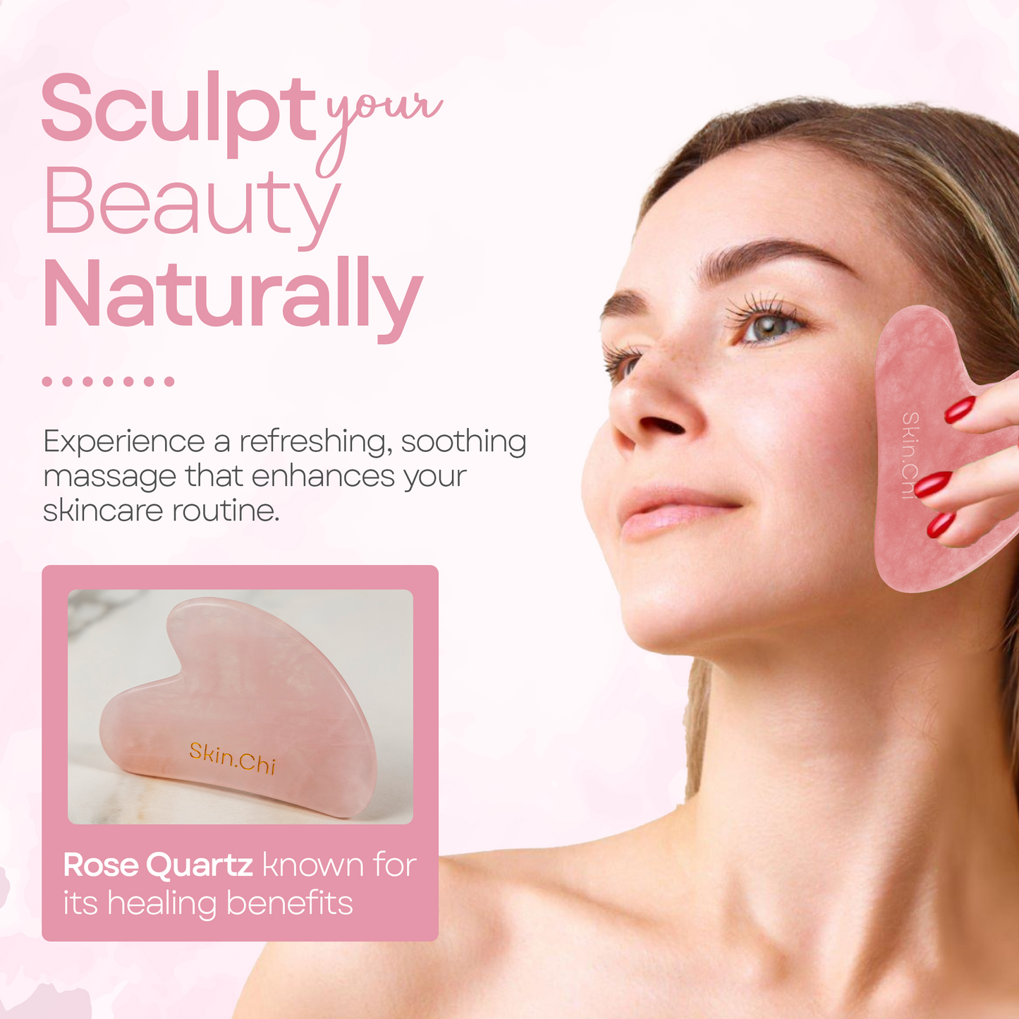 Smooth Rose Quartz Gua Sha