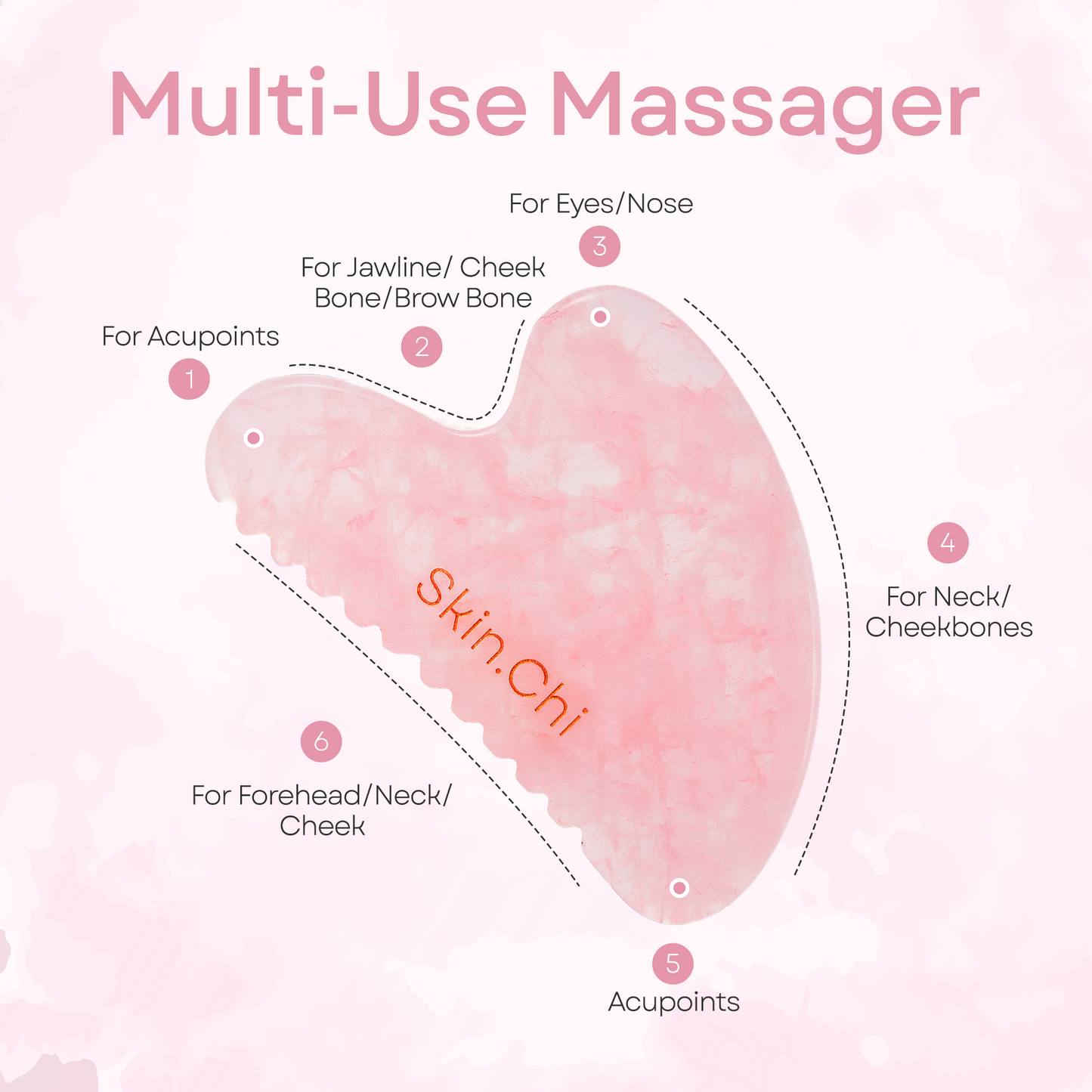 Rose Quartz Comb Gua Sha