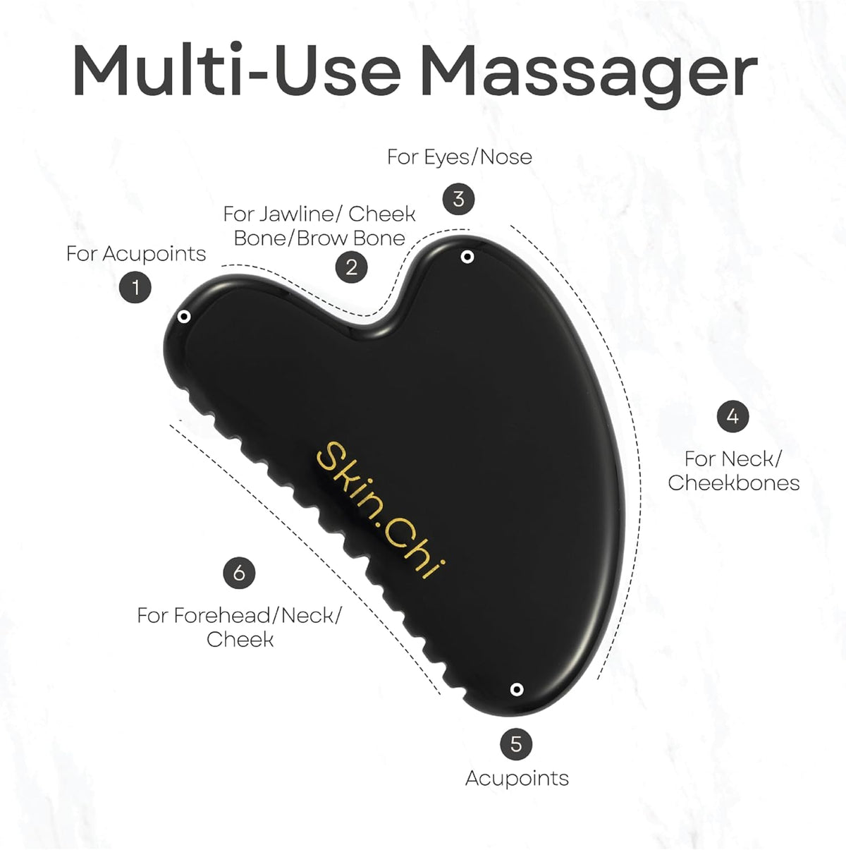 Skin Chi Black Obsidian Gua Sha Set – stone detail
