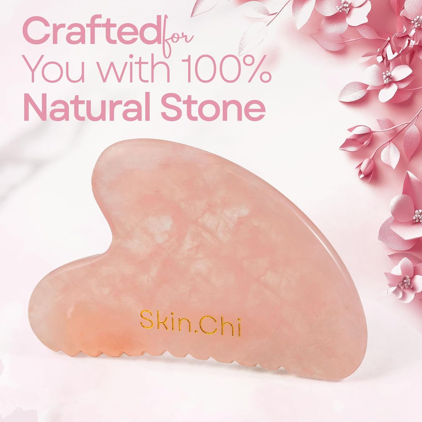 Skin Chi Rose Quartz Comb Edge Gua Sha - how to use guide