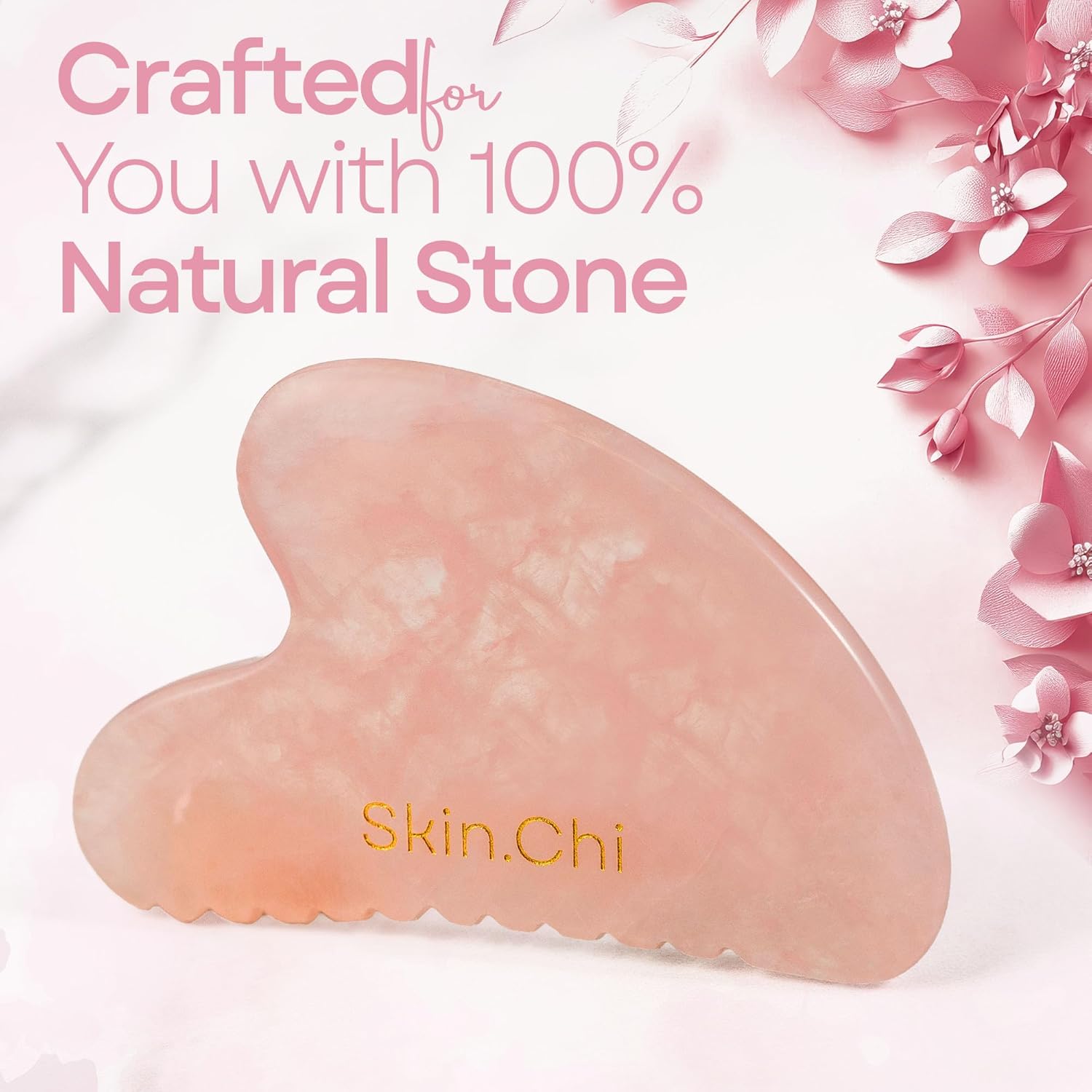 Skin Chi Rose Quartz Comb Edge Gua Sha - how to use guide