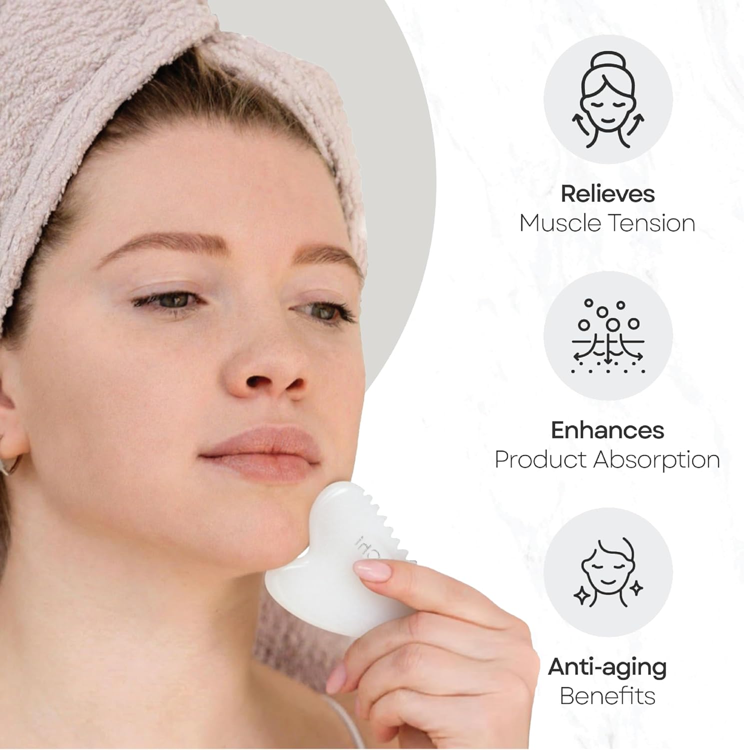 Skin Chi White Jade Comb Edge Gua Sha - how to use guide