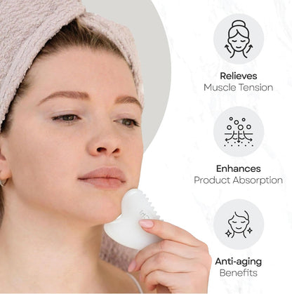 Skin Chi White Jade Comb Edge Gua Sha - how to use guide