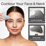 Skin Chi Stainless Steel Gua Sha - in-use on cheek