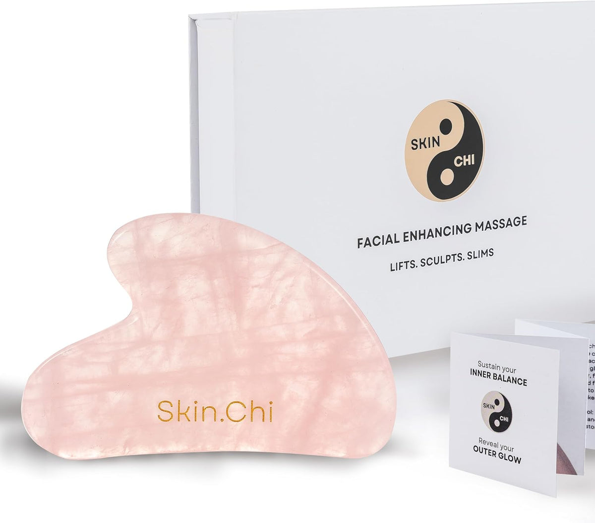 Skin Chi Rose Quartz Gua Sha - stone detail close-up
