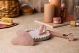 Skin Chi Rose Quartz Roller & Gua Sha Set - how to use guide