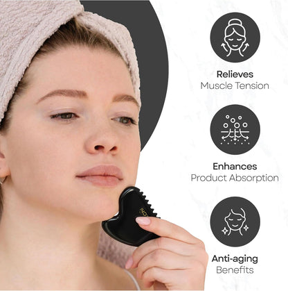 Skin Chi Black Obsidian Comb Edge Gua Sha - how to use
