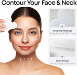 Skin Chi White Jade Comb Edge Gua Sha - in-use on cheek
