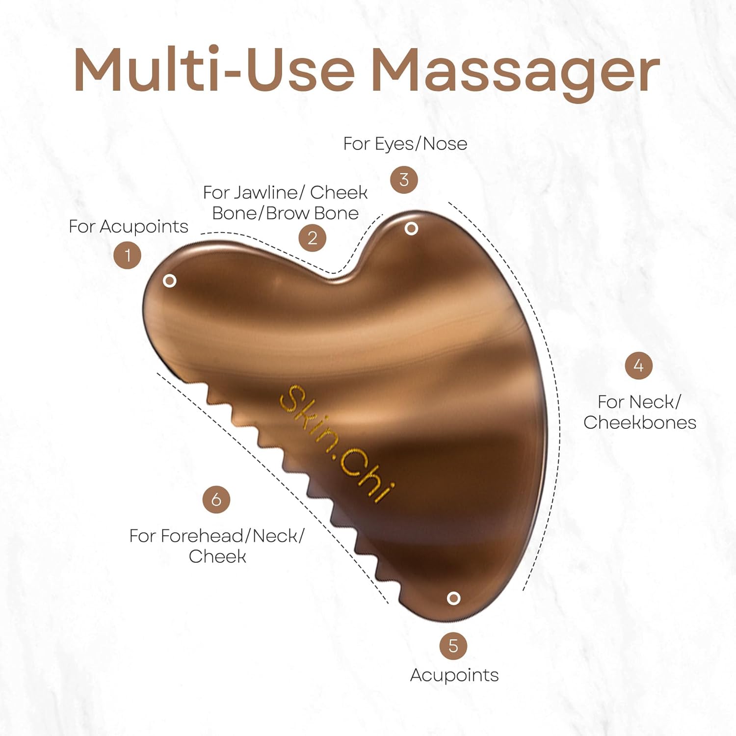 Skin Chi Agate Comb Edge Gua Sha - jawline technique