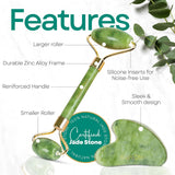 Skin Chi Green Jade Roller & Gua Sha Set - jawline technique