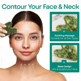 Skin Chi Green Jade Roller & Gua Sha Set - gua sha in-use