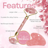 Skin Chi Rose Quartz Roller & Gua Sha Set - gua sha in-use
