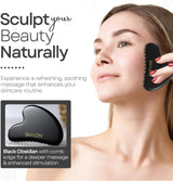 Skin Chi Black Obsidian Comb Edge Gua Sha - in use