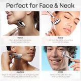 Skin Chi Stainless Steel Roller & Gua Sha Set - roller in-use
