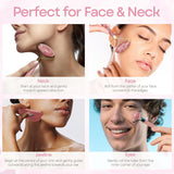 Skin Chi Rose Quartz Roller & Gua Sha Set - jawline technique