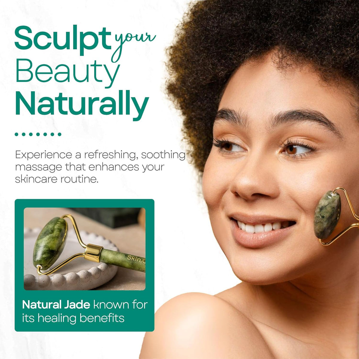 Skin Chi Green Jade Facial Roller - under-eye application