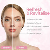 Skin Chi Rose Quartz Gua Sha Set – in-use on face