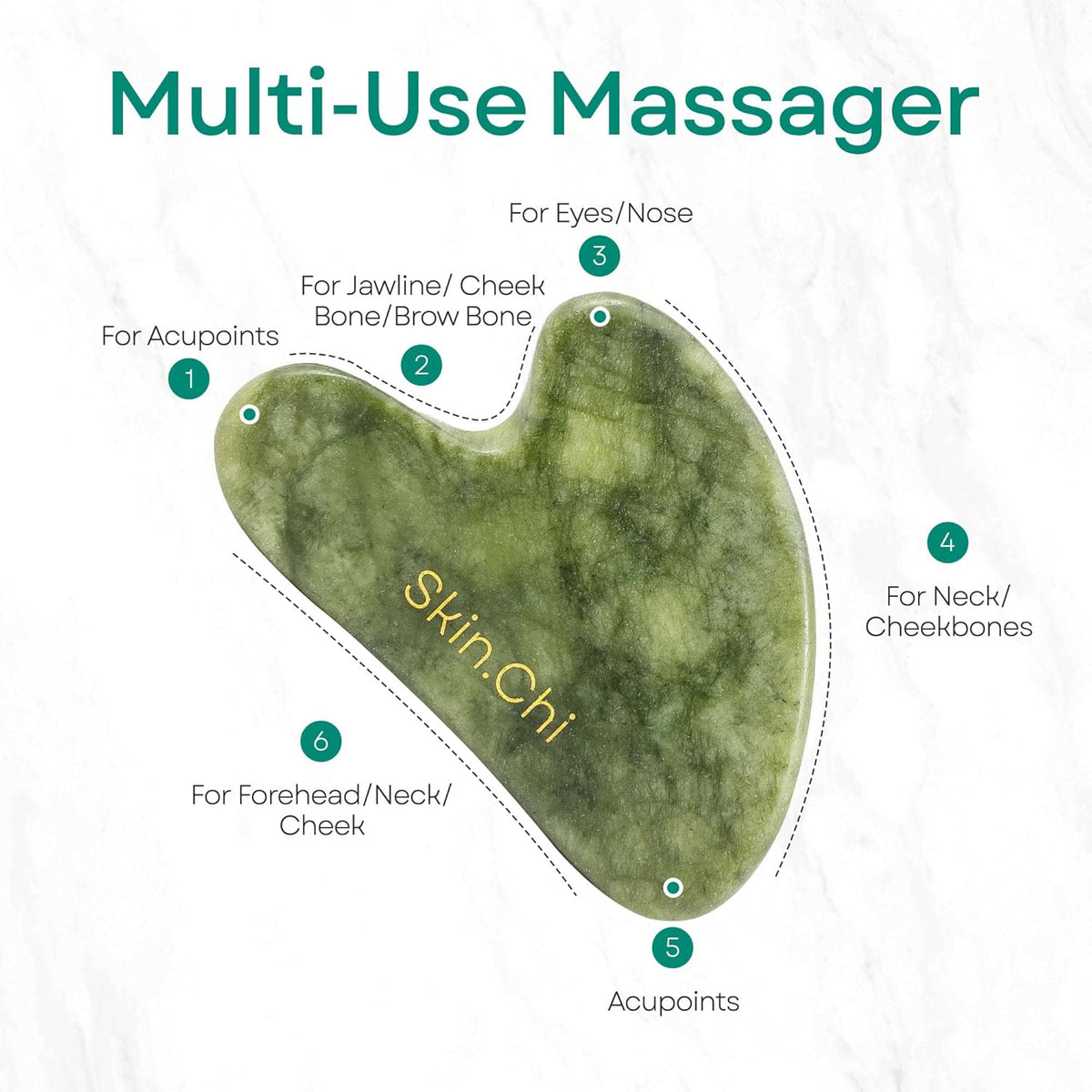 Skin Chi Green Jade Gua Sha - jawline technique