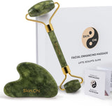 Skin Chi Green Jade Roller & Gua Sha Set - stone detail