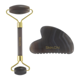 Skin Chi Agate Comb Edge Gua Sha & Roller Set