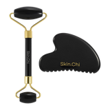 Skin Chi Black Obsidian Comb Edge Gua Sha & Roller Set