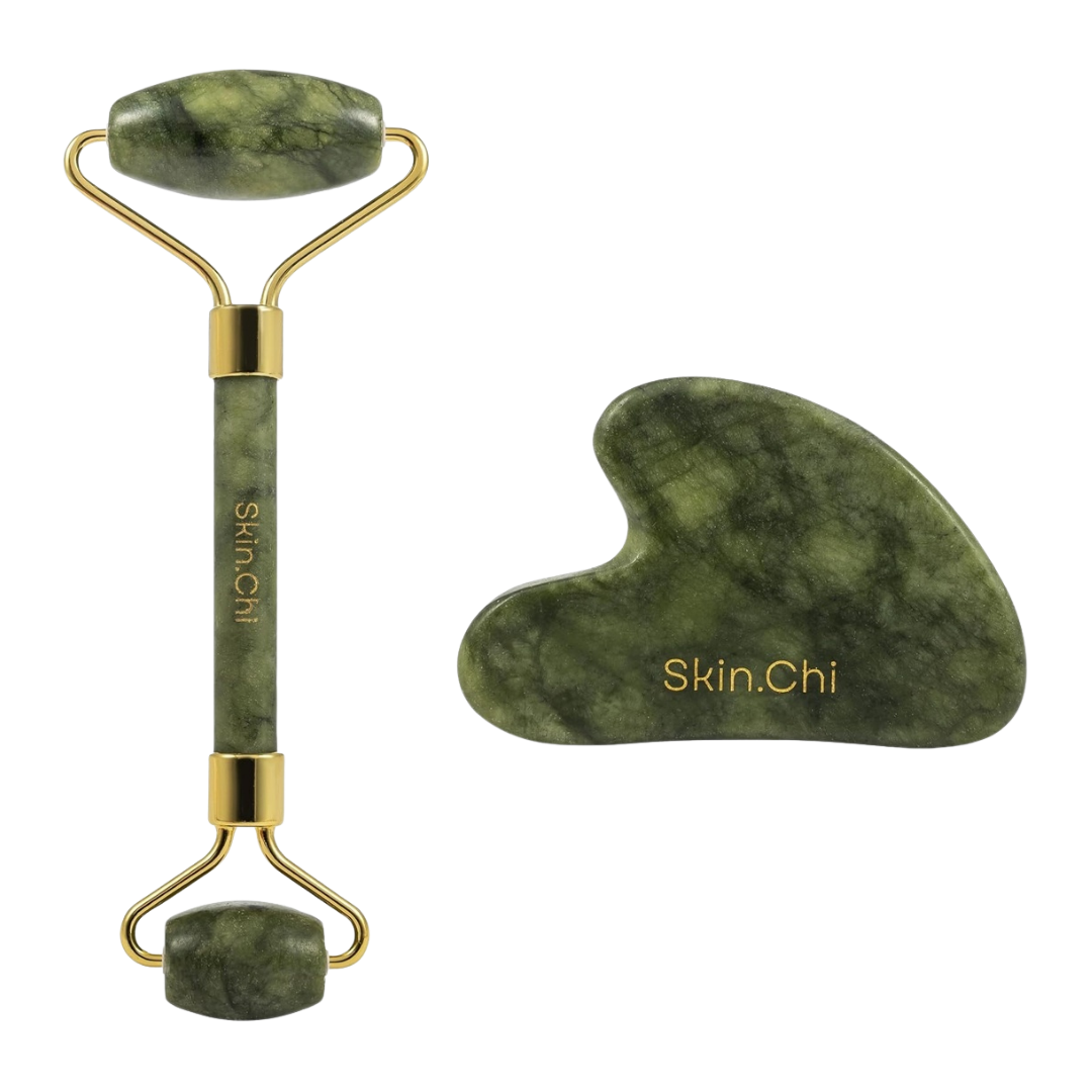 Skin Chi Green Jade Roller & Gua Sha Set