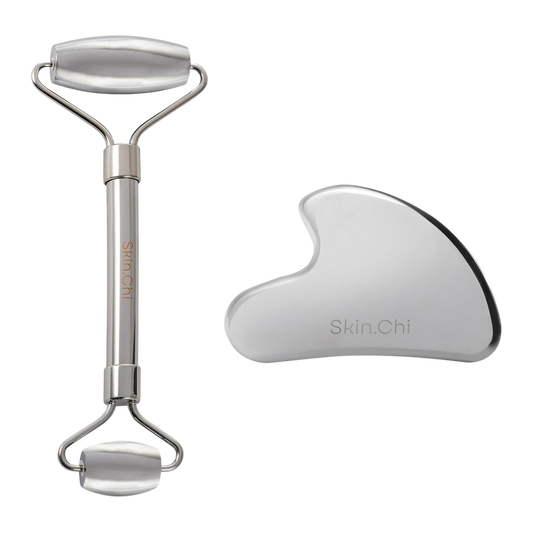 Skin Chi Stainless Steel Roller & Gua Sha Set